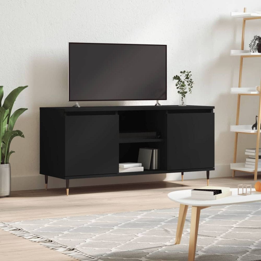 Vidaxl TV stolík čierny 104x35x50 cm kompozitné drevo